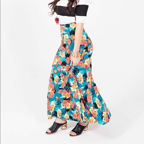 XS Lularoe Maxi Skirt Dress Summer pink floral - Picture 7 of 7